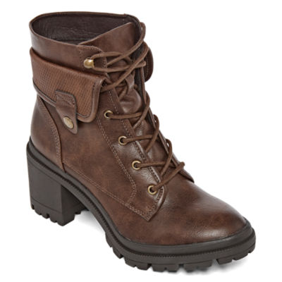 pop womens kraft hiking boots block heel