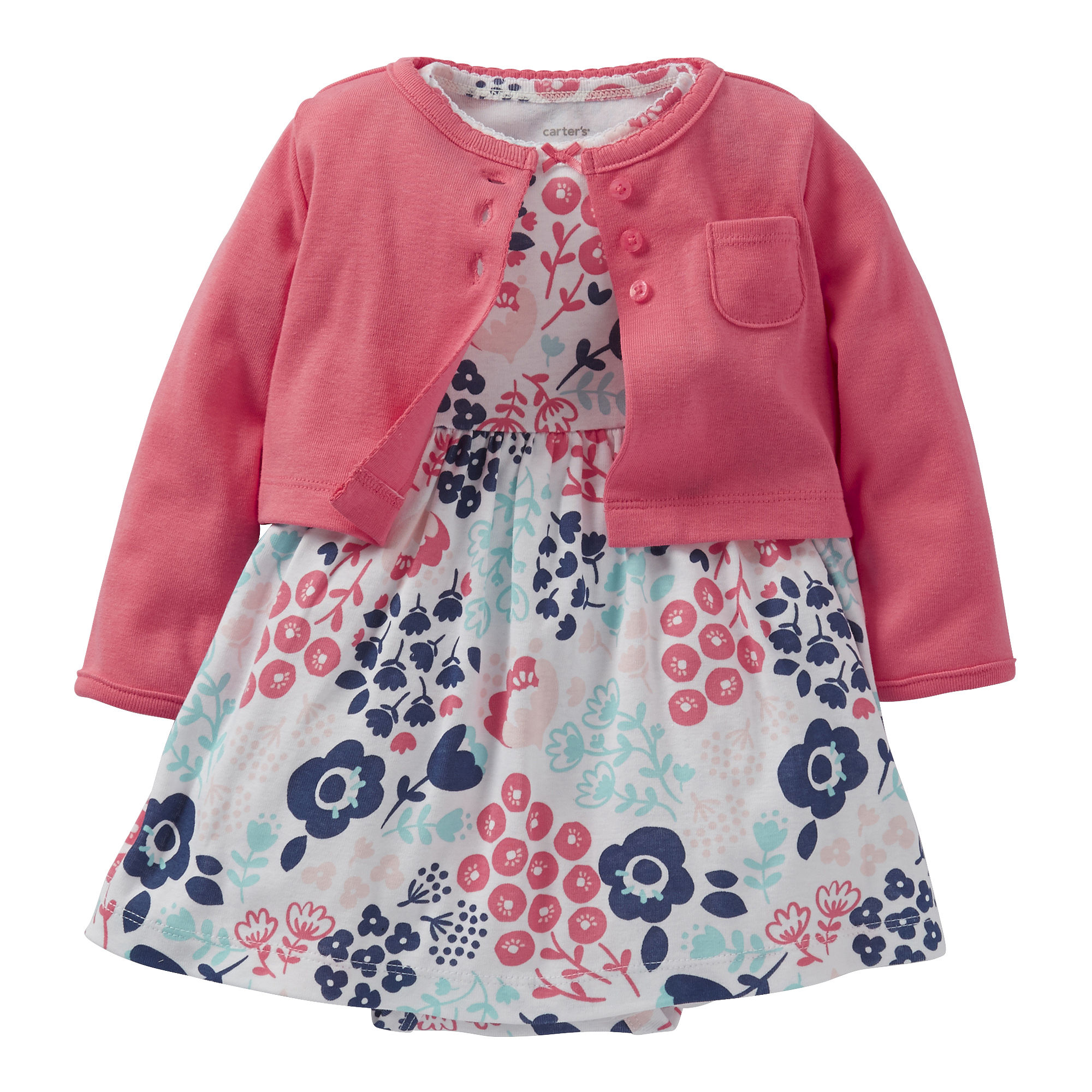 UPC 888510000082 product image for Carter's Floral Dress and Cardigan Set - Girls newborn-12m | upcitemdb.com