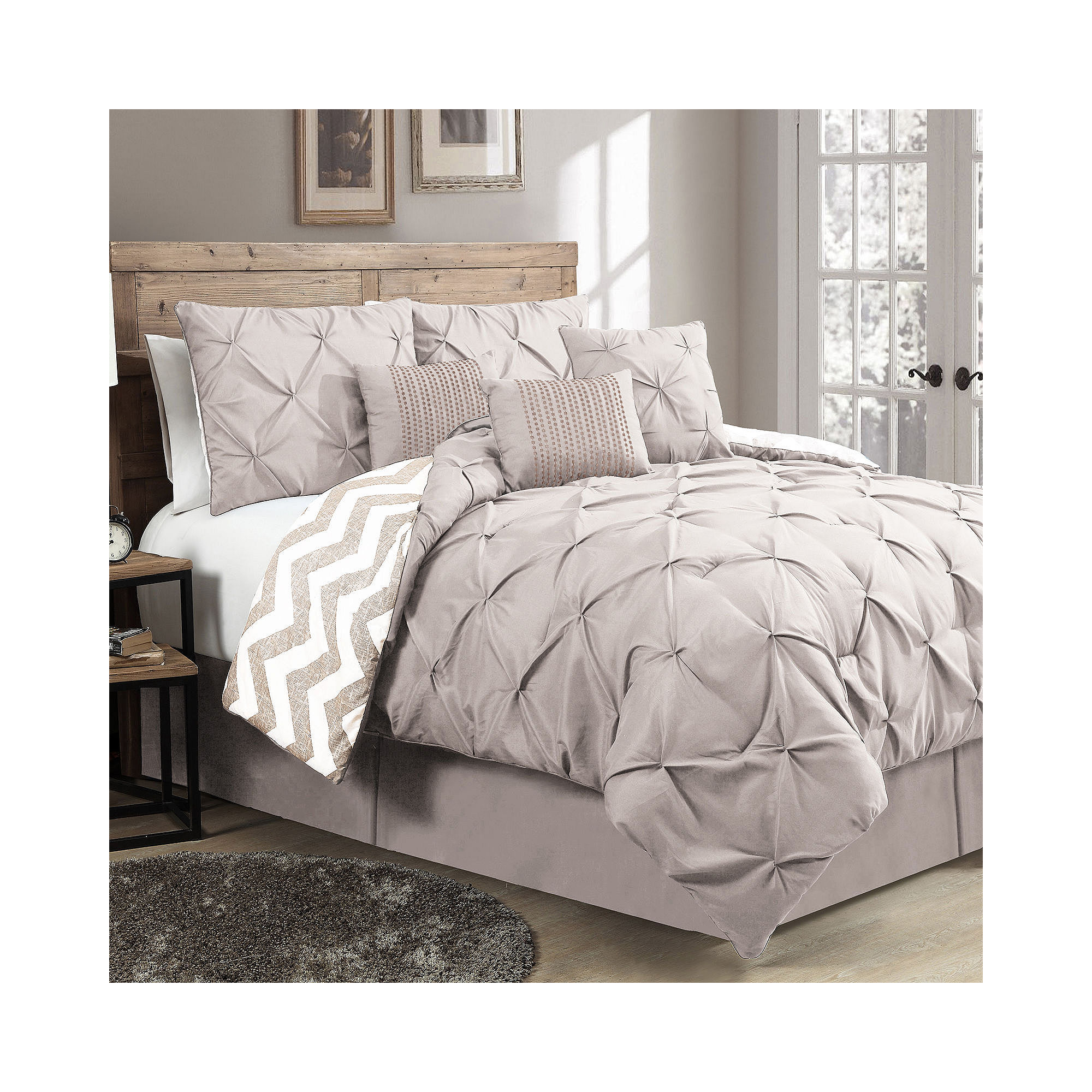 Avondale Manor Ella Striped Reversible 7-pc. Comforter Set