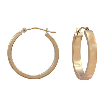 25 mm Tube Hoop Earrings in 14K Gold 