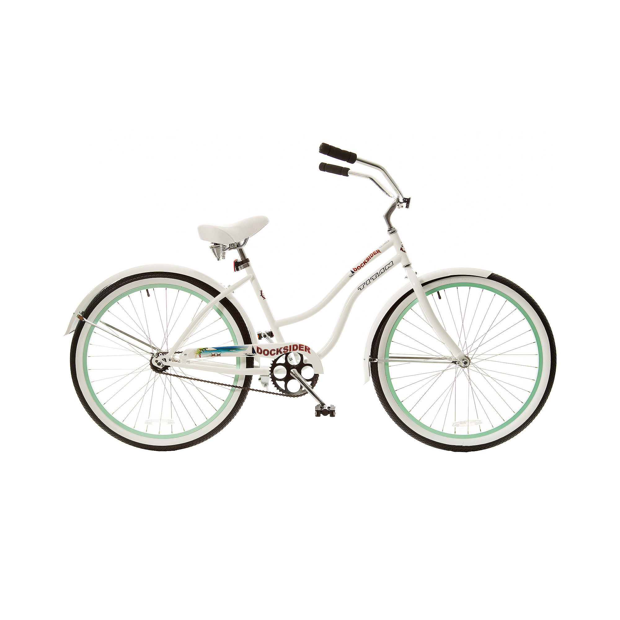 Titan Docksider Beach Cruiser, Green Wheels