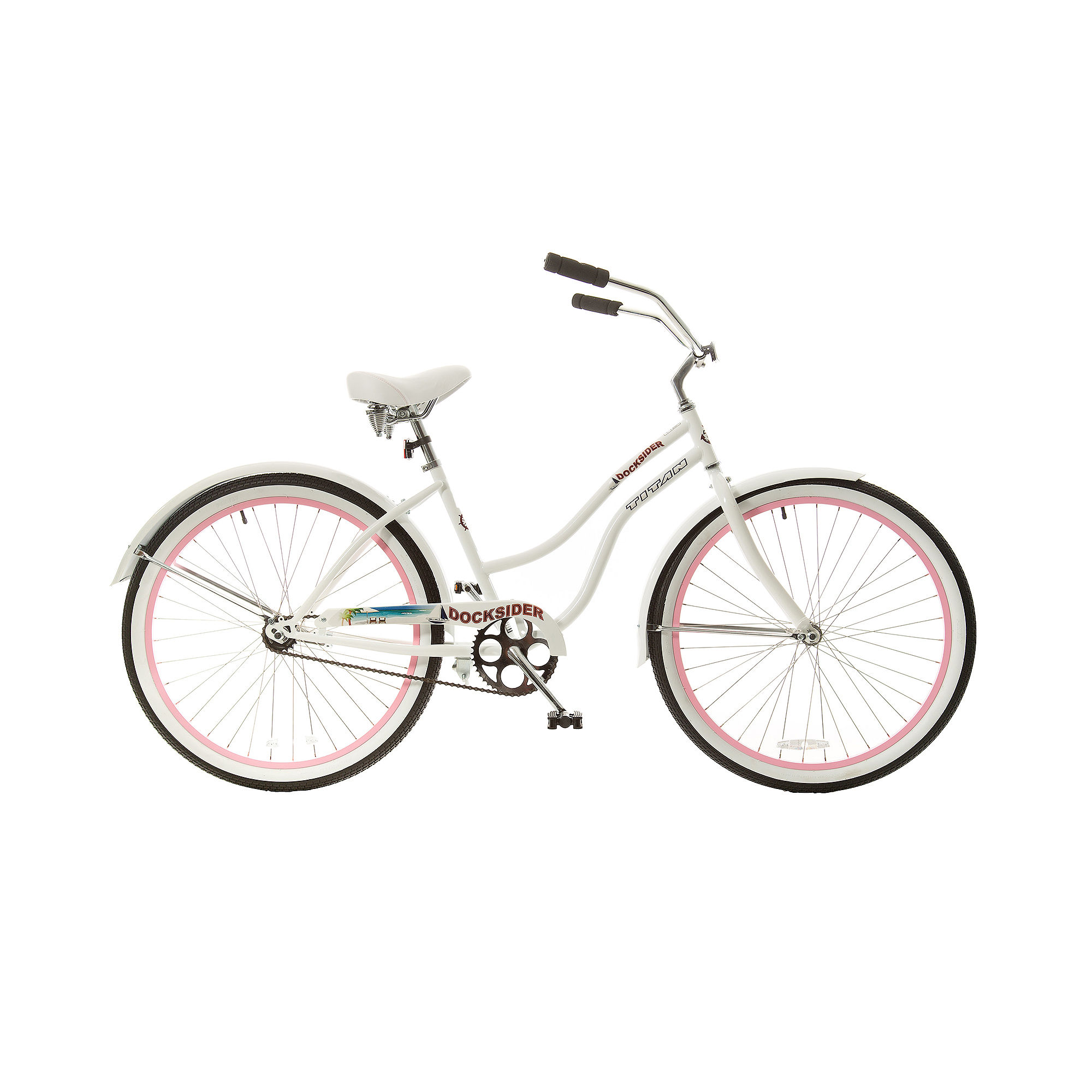 Titan Docksider Womens Beach Cruiser, Pink Wheels