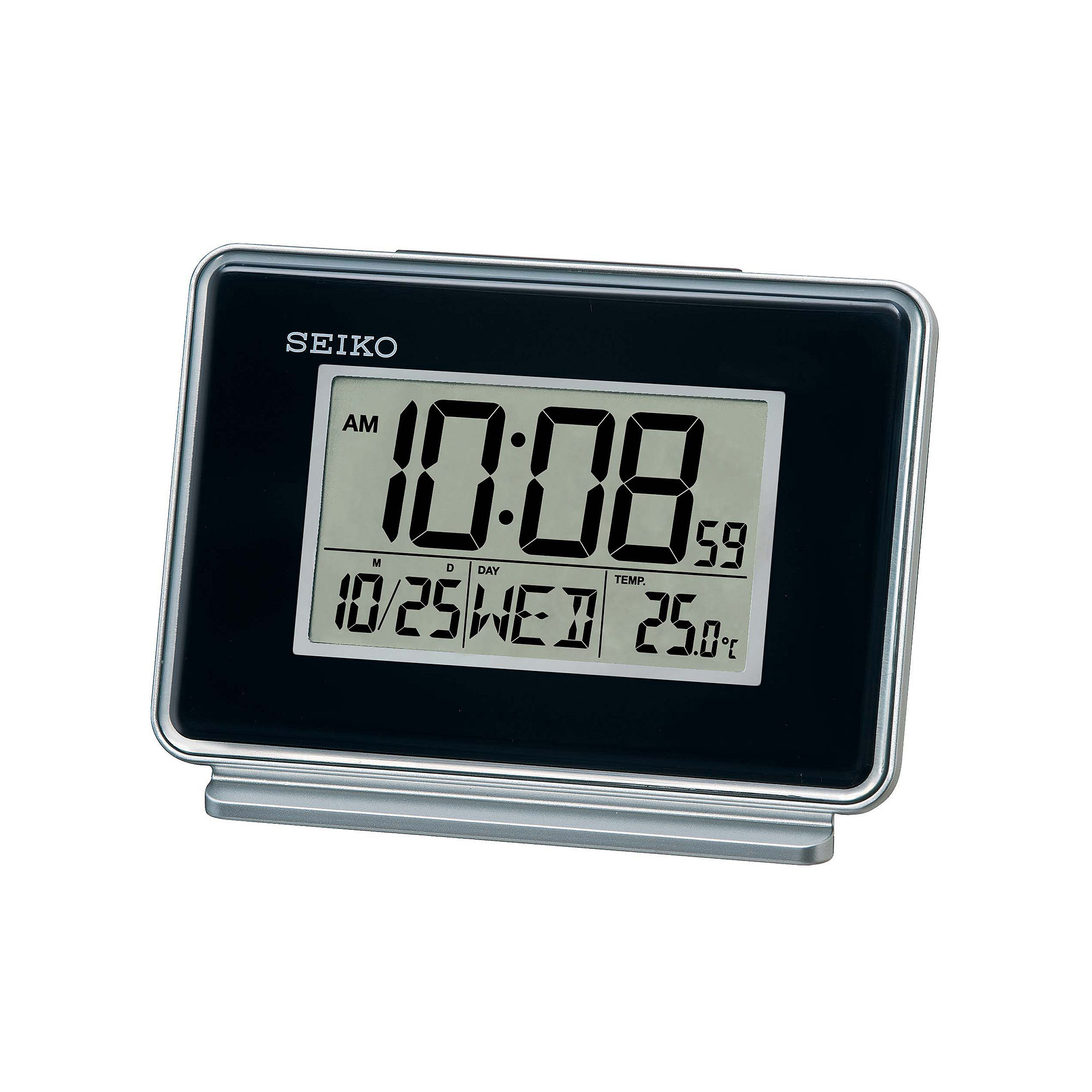 Seiko Digital Bedside Dual Alarm Clock Black Qhl068klh
