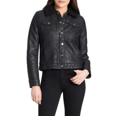 leather trucker jacket womens