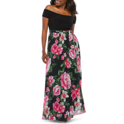 premier amour off the shoulder pleated maxi