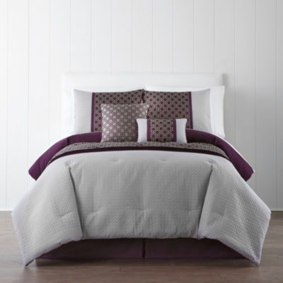 Studio Omega 6 Pc Comforter Set Color Plum Gray Jcpenney