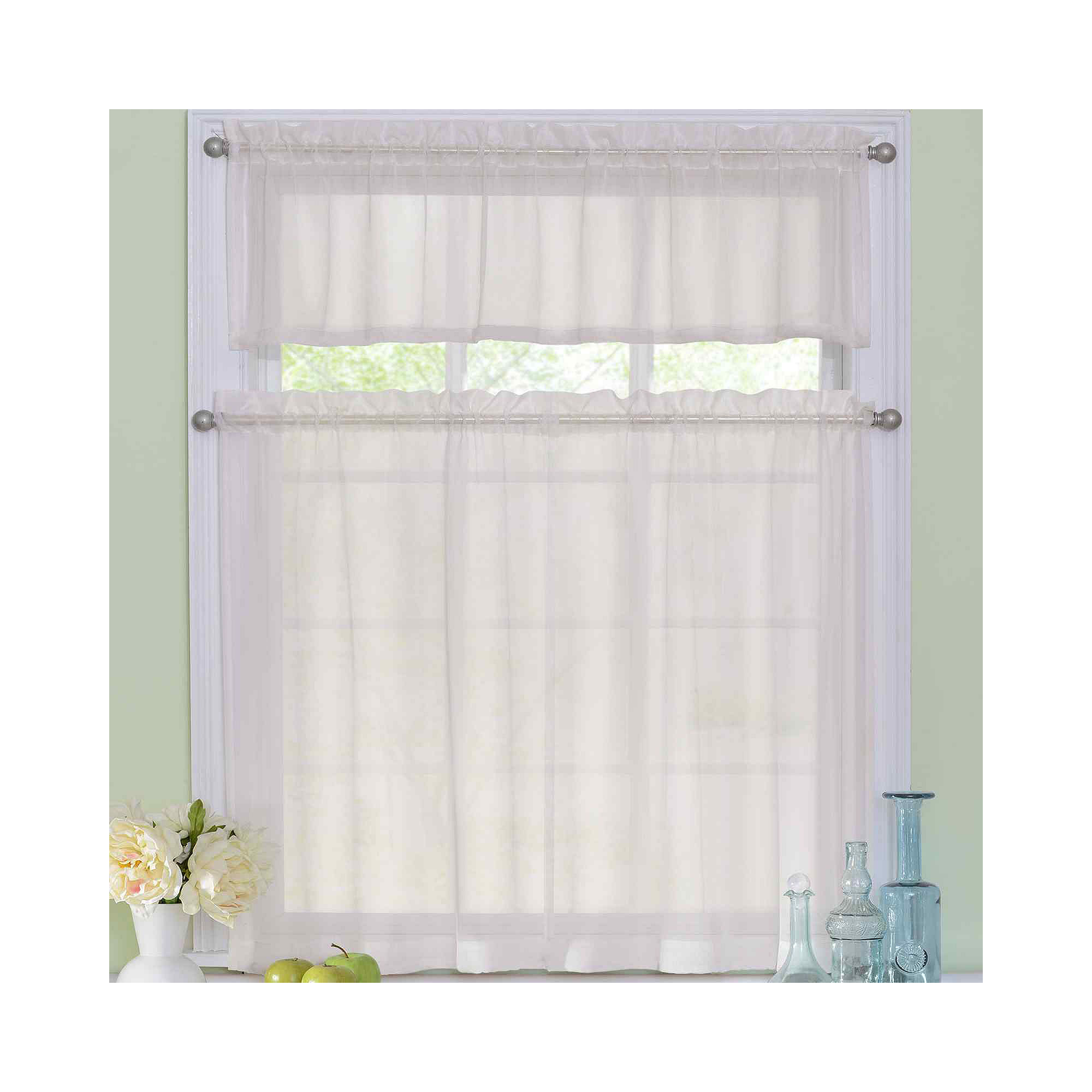 Arm & Hammer Curtain Fresh Odor-Neutralizing Rod-Pocket Window Tiers & Valance Set