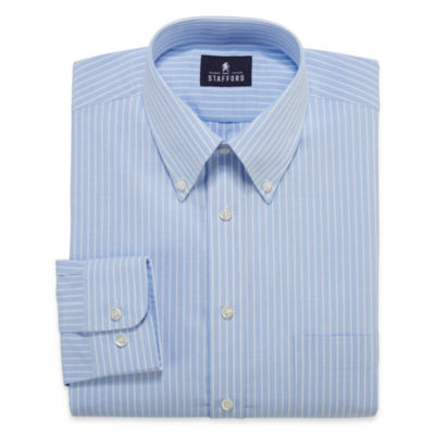 stafford mens wrinkle free oxford button down collar regular fit dress shirt