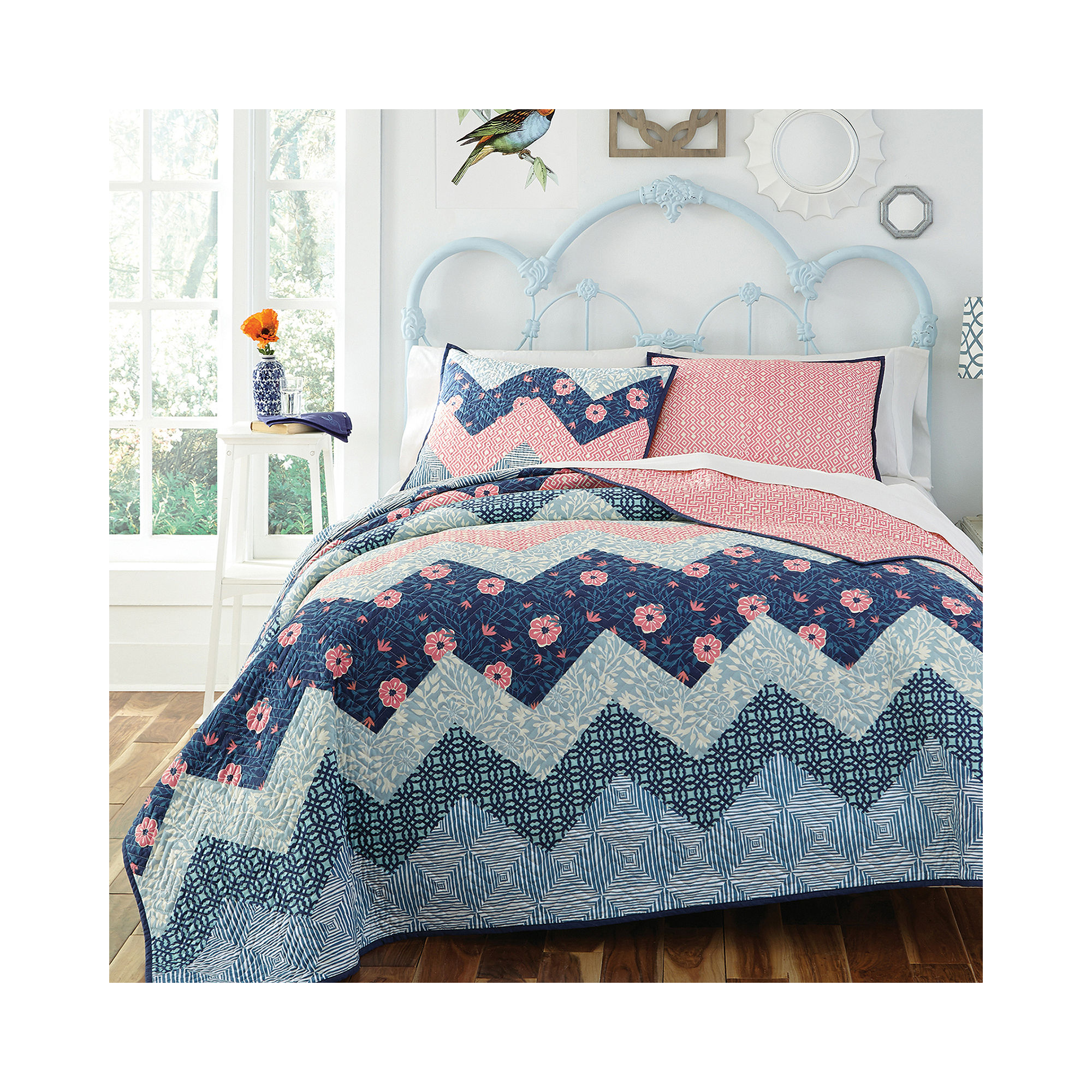 Best Price Kd Spain Camilla Reversible Chevron Quilt Set