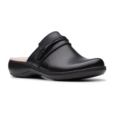 clarks leather mules