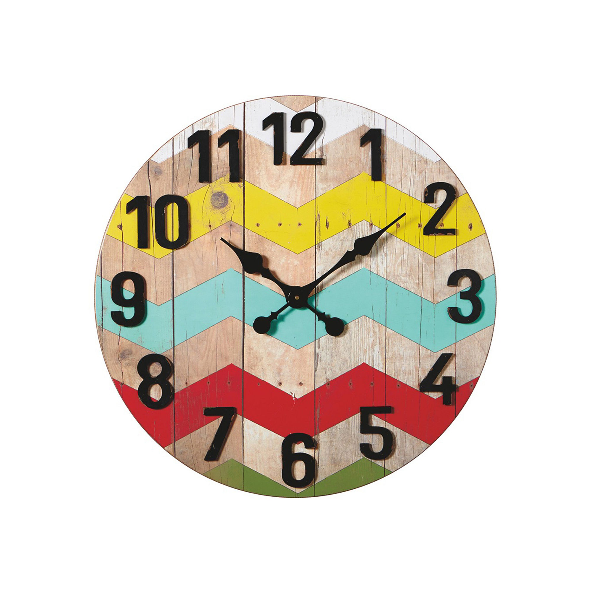 UPC 738449391679 product image for Colorful Zig Zag Wall Clock | upcitemdb.com