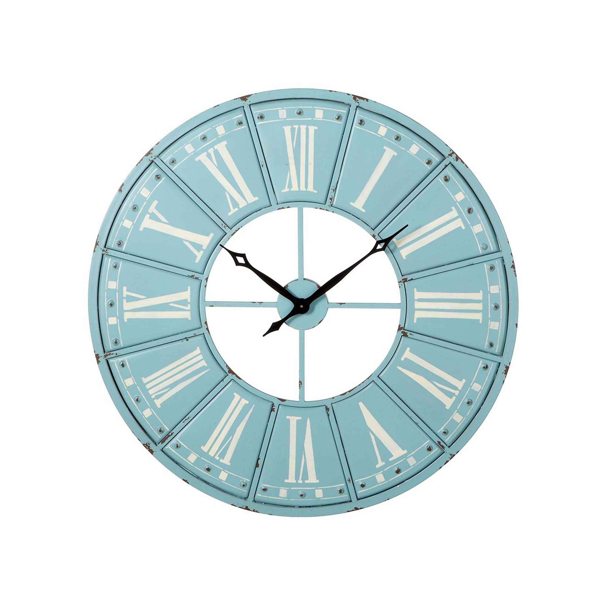 UPC 738449512951 product image for Sky Blue White Roman Numeral Wall Clock | upcitemdb.com