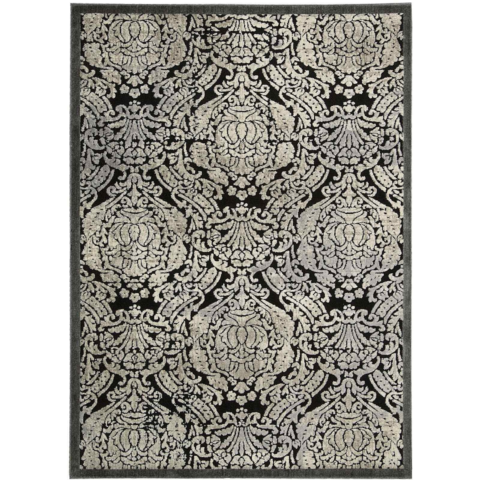Nourison Ancient Ruins Hand Carved Rectangular Rugs, Black