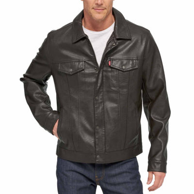 levis mens leather trucker jacket