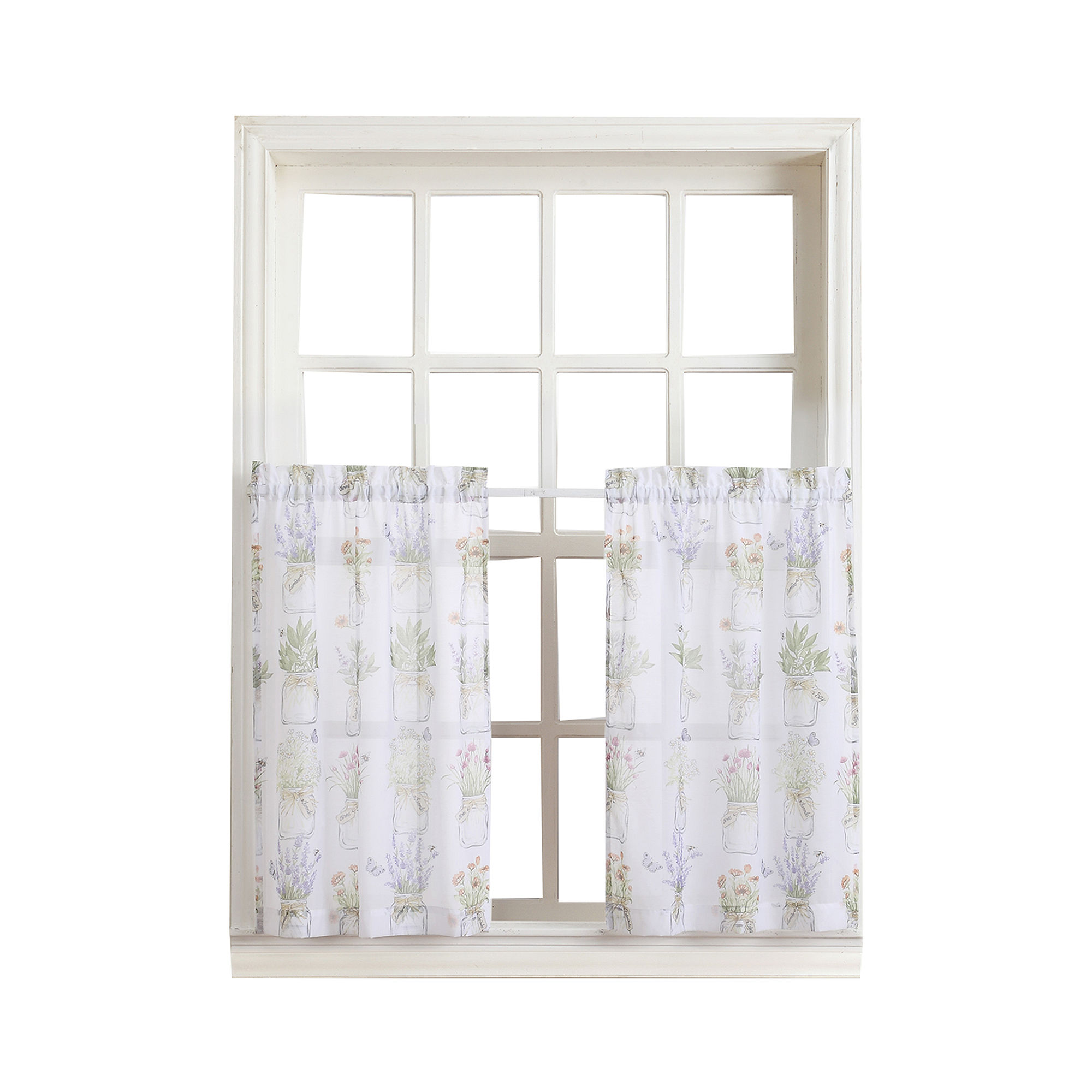 Eve's Garden Rod-Pocket Sheer Window Tiers