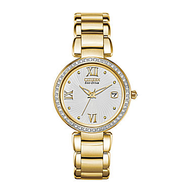 Citizen® Marne Womens Diamond-Accent Gold-Tone Bracelet Watch