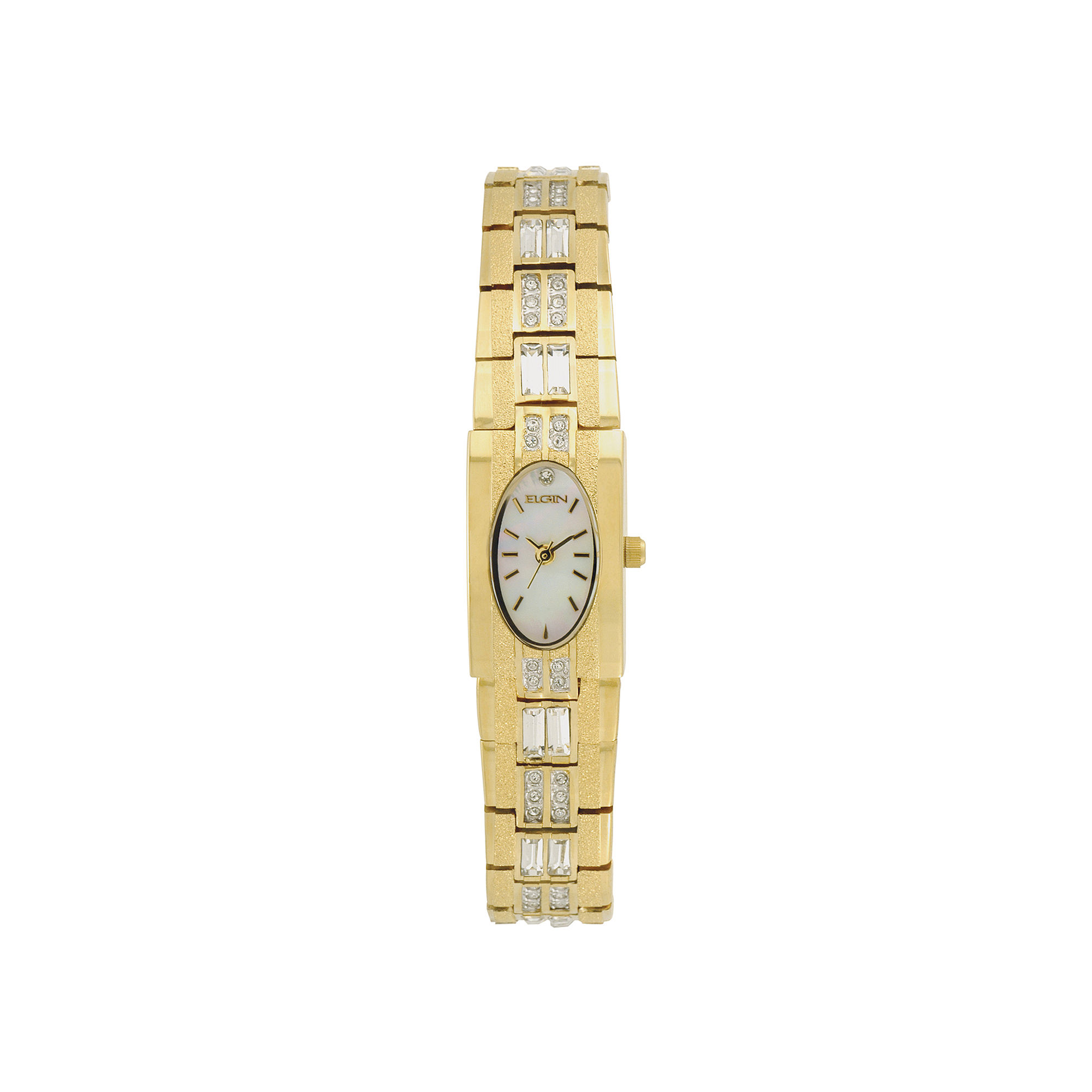 UPC 049353677156 product image for Elgin Womens Gold-Tone Crystal Bracelet Watch | upcitemdb.com