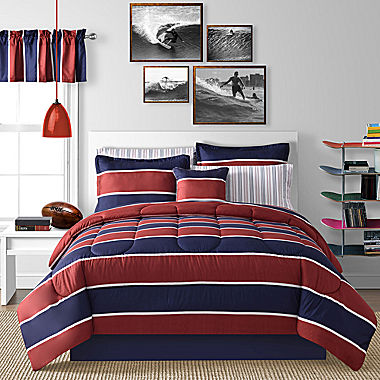 Rugby Stripe Complete Bedding Set with Sheets