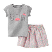 Carter’s® Owl Tee and Floral Skort Set – Girls newborn-24m