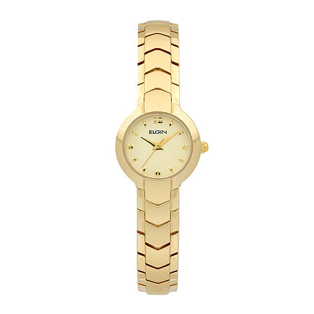 UPC 049353635767 product image for Elgin Womens Textured Gold-Tone Bracelet Watch | upcitemdb.com