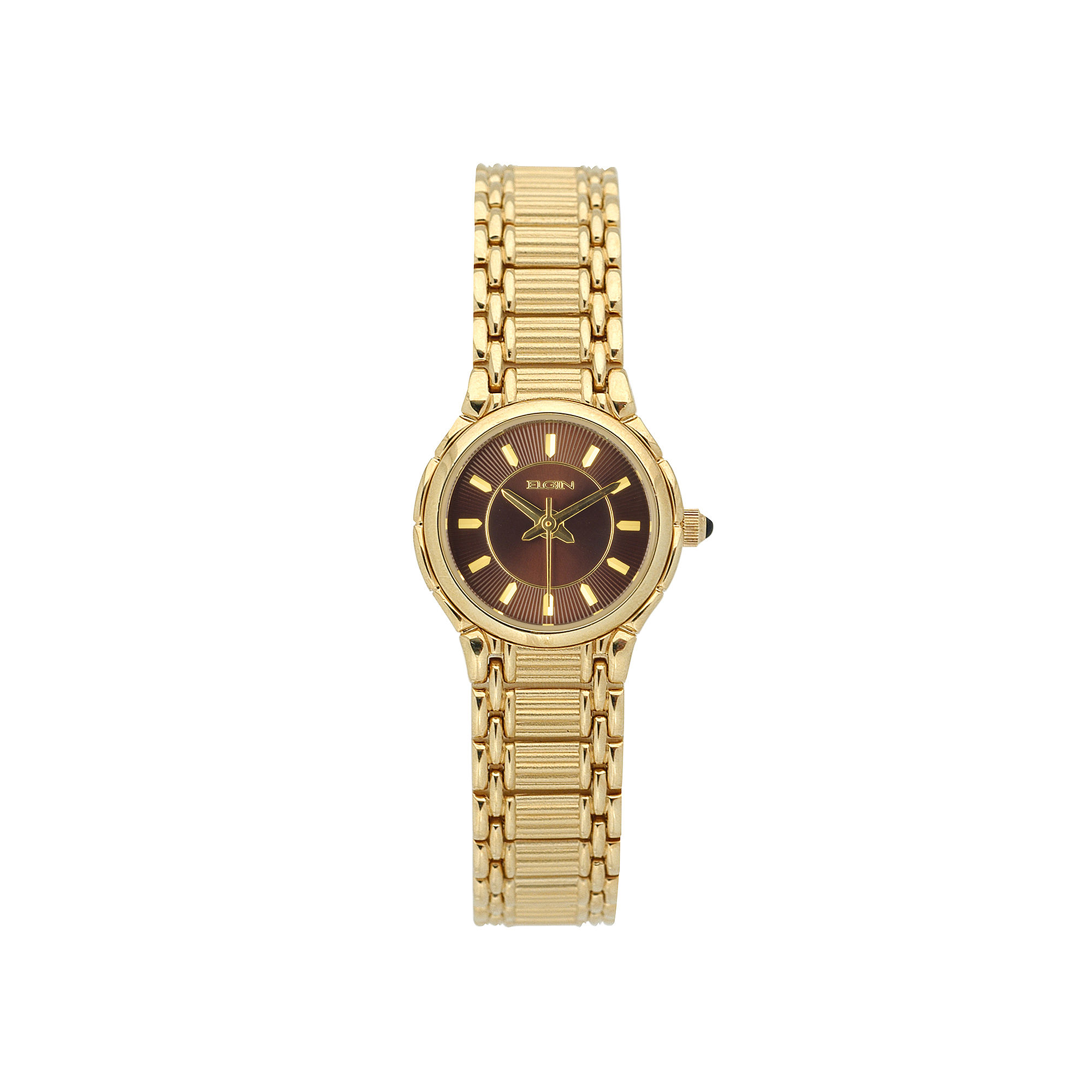 UPC 049353635750 product image for Elgin Womens Gold-Tone Brown Bracelet Watch | upcitemdb.com