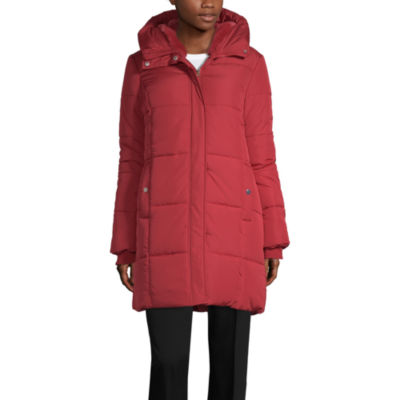 liz claiborne hooded water resistant heavyweight puffer jacket