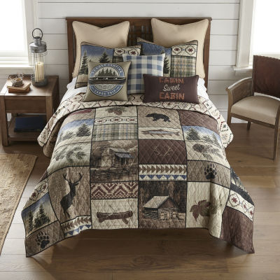 Donna Sharp Timber Wildlife Polyester Rustic Country King 3-Piece Comforter Set 