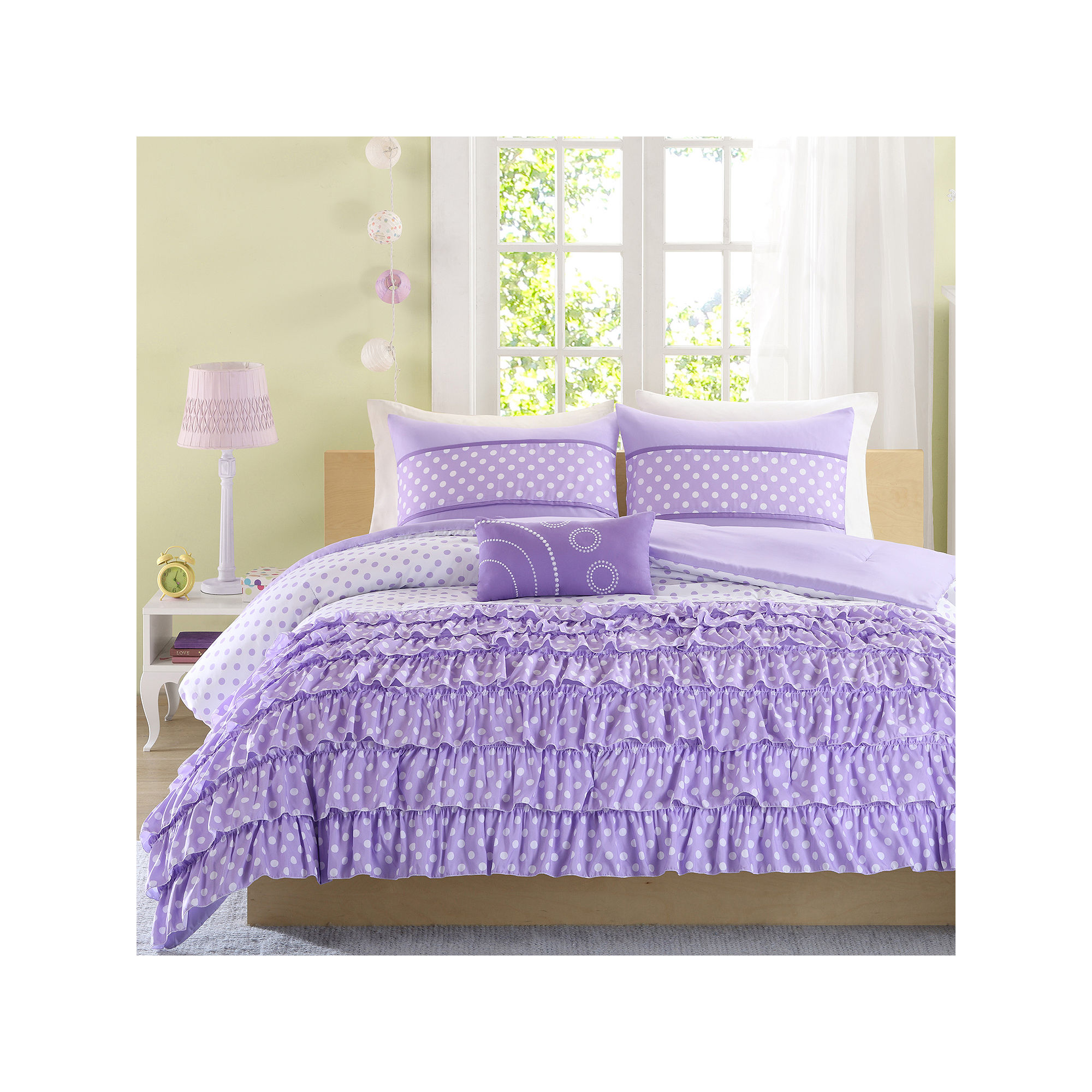 Mi Zone Ellen Ruffled Polka Dot Comforter Set