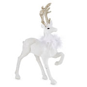 White Frost Prancing Reindeer Figurine