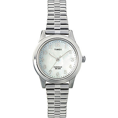Timex® Womens Round Mother-of-Pearl Watch  