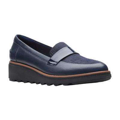 clarks platform loafers