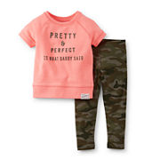 Carter’s® Pink Short-Sleeve Top and Camo Legging Playwear Set – Girls newborn-24