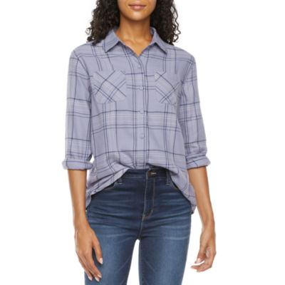 a.n.a Womens Long Sleeve Regular Fit Button-Down Shirt - JCPenney