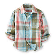 Carter’s® Short-Sleeve Button-Front Plaid Shirt – Boys 6m-24m