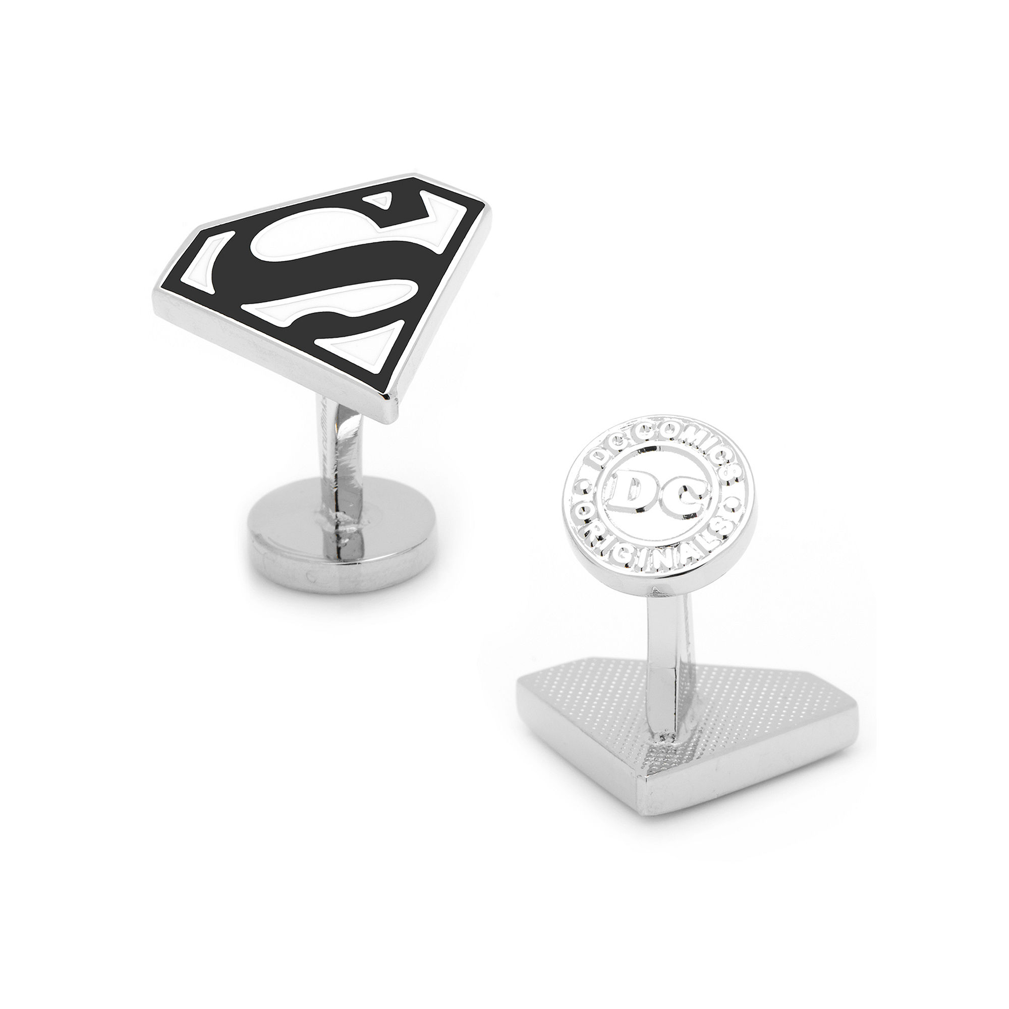 UPC 848873029526 product image for Black and White Superman Shield Cuff Links | upcitemdb.com