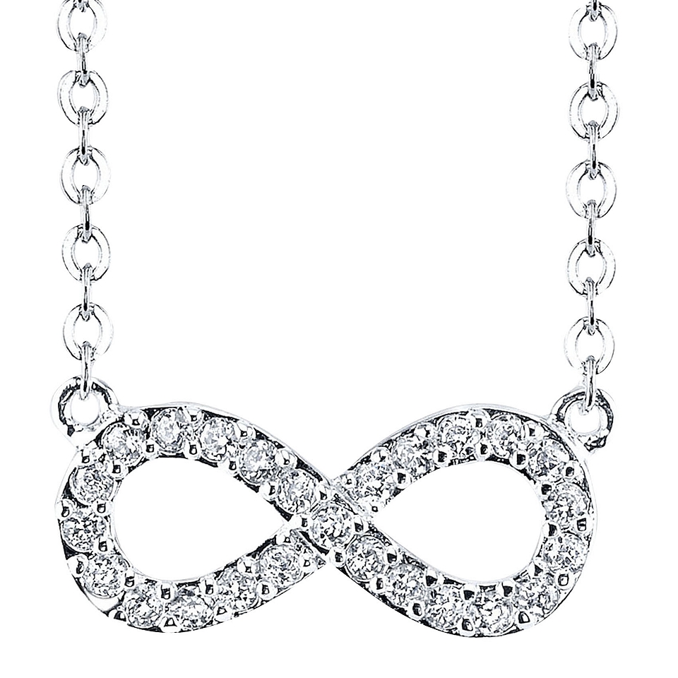 Bridge Jewelry Pure Silver Plated Crystal Infinity Pendant