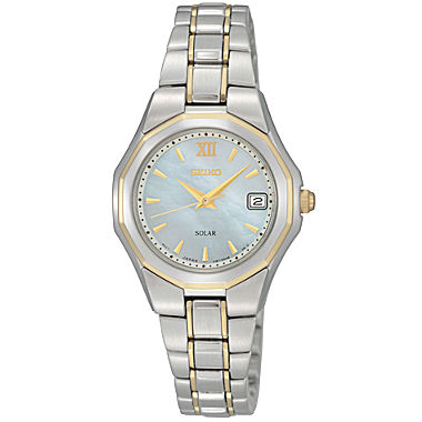 Seiko® Womens Two-Tone Solar Watch SUT058 