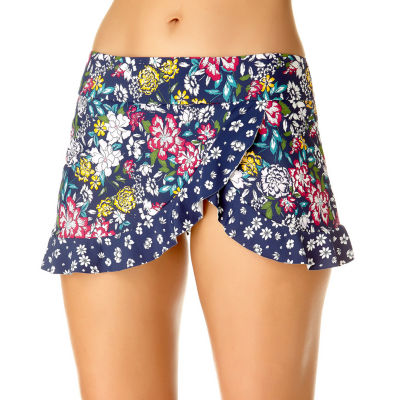 liz claiborne floral swim skirt