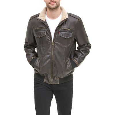 faux leather aviator jacket