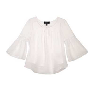 white peasant top with bell sleeves