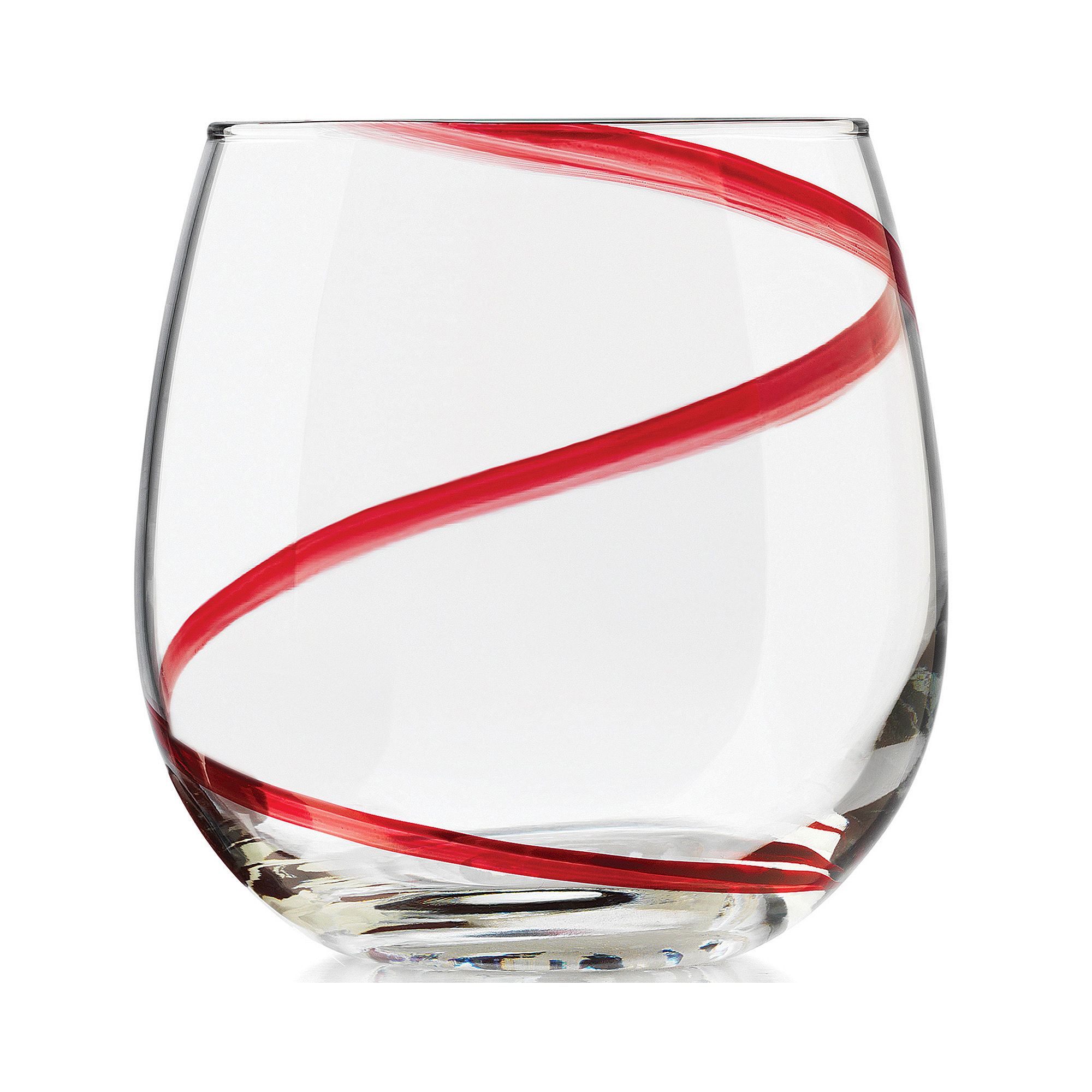 UPC 031009543984 Libbey Red Swirl Set of 4 Stemless Wine Glasses