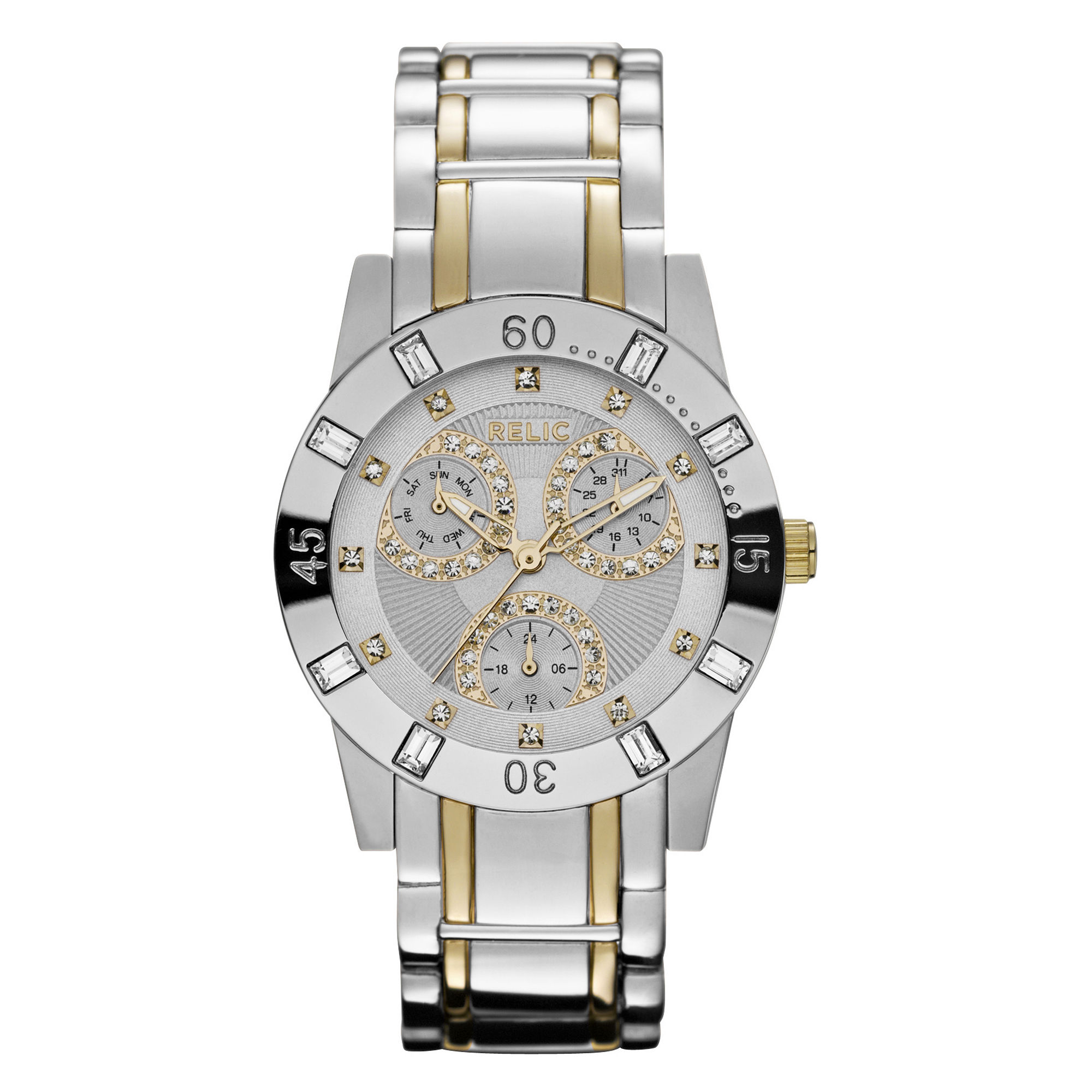 UPC 723765264820 product image for Relic Beth Womens Crystal-Accent Two-Tone Multifunction Watch | upcitemdb.com