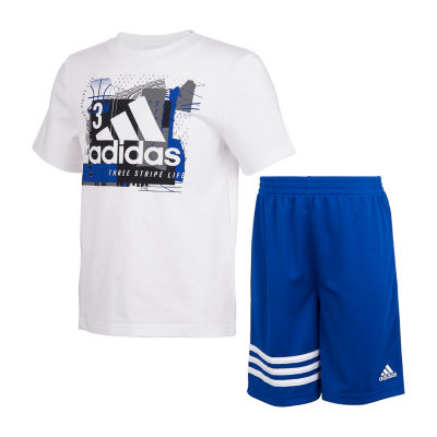 adidas 2 piece shorts set
