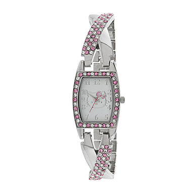 Hello Kitty® Womens Silver-Tone Bracelet Watch 