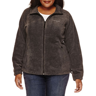 plus size columbia three lakes hooded long fleece jacket