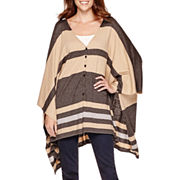 Stylus™ Striped Poncho Sweater - Tall