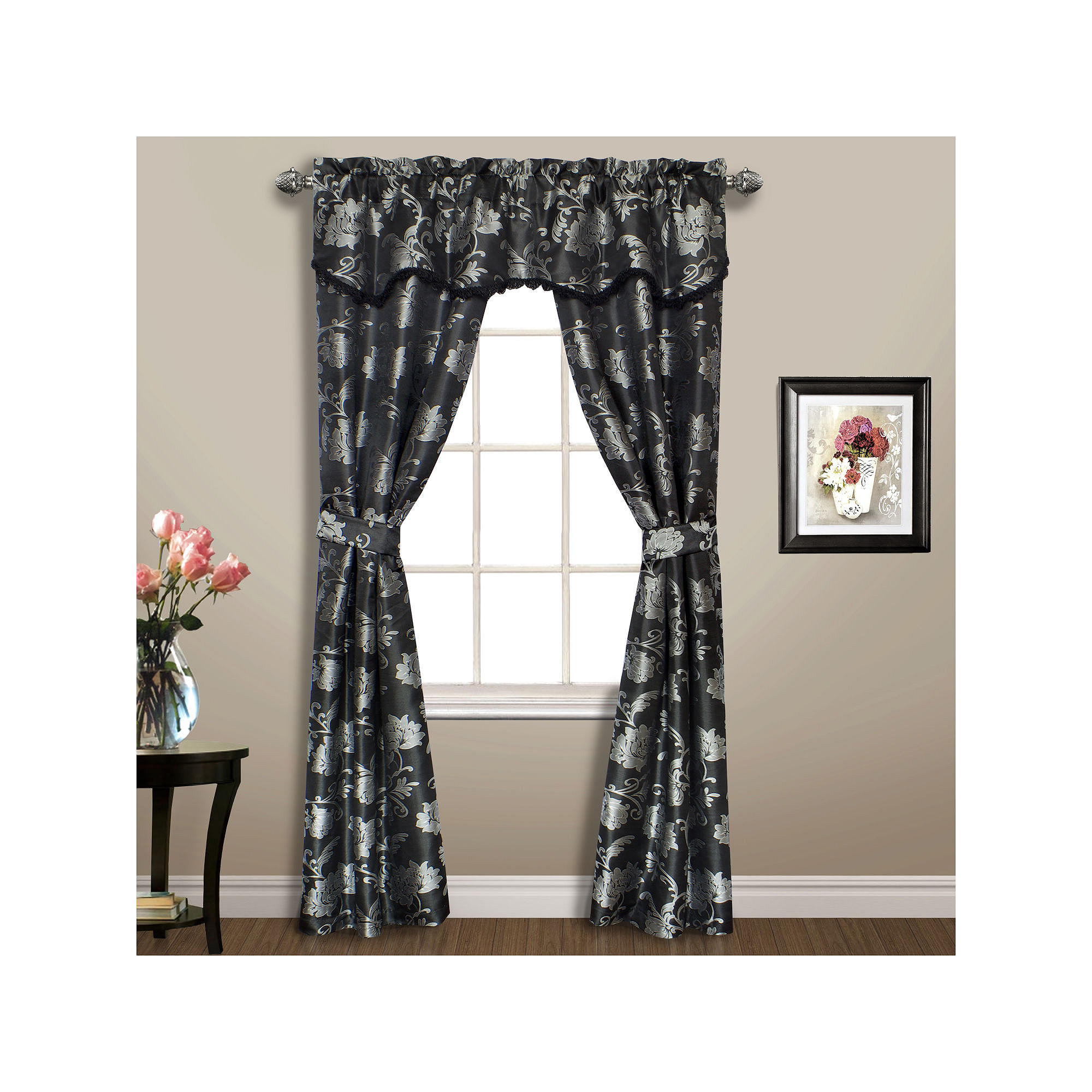 Carrington 5-pc. Rod-Pocket Curtain Set