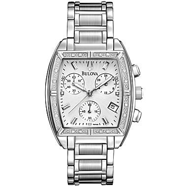 Bulova® Womens Diamond-Accent Chronograph Watch  