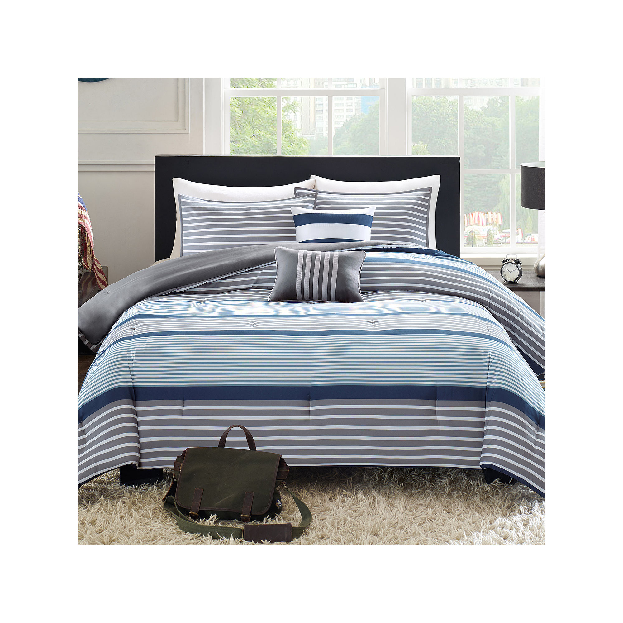 Intelligent Design Matteo Striped Comforter Set