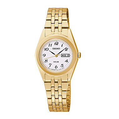Seiko® Womens Gold-Tone Solar Watch SUT118 